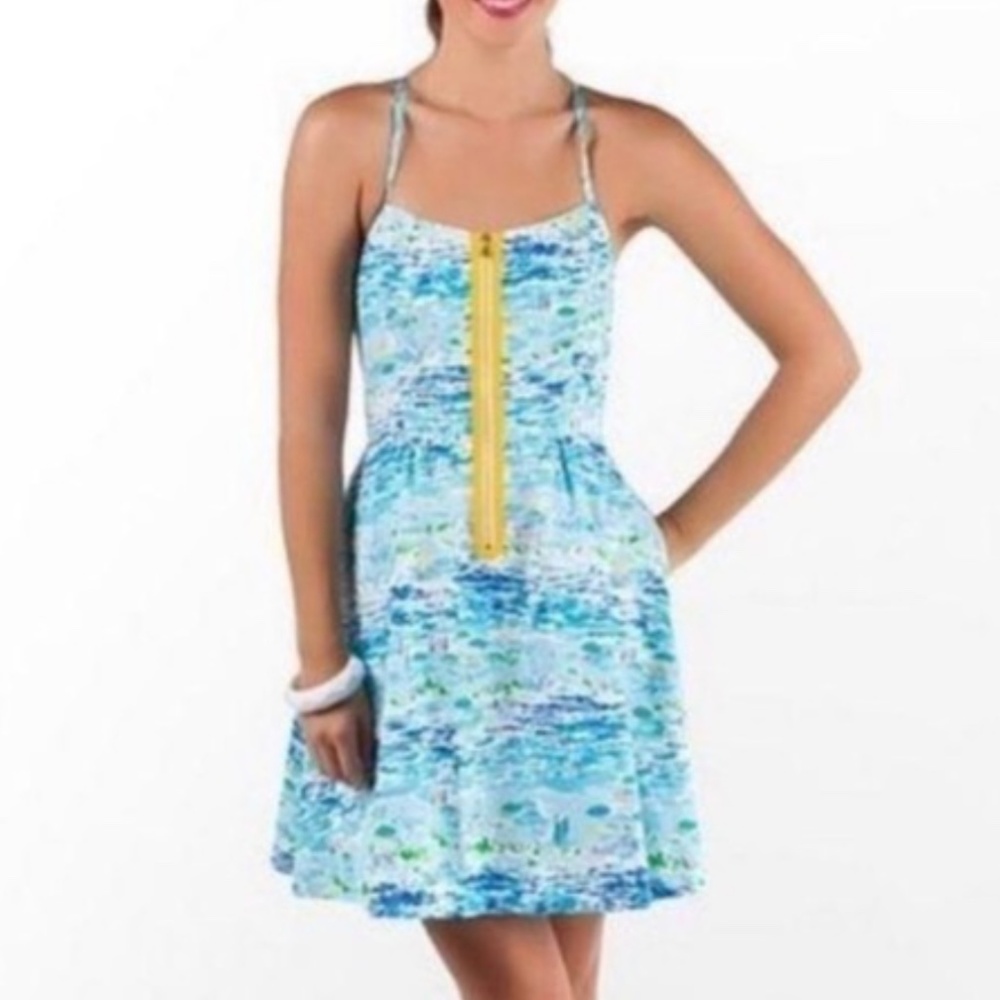 Lilly Pulitzer Alexi Fit-&-Flare Dress High Tide Toile 2 Summer Resort Preppy